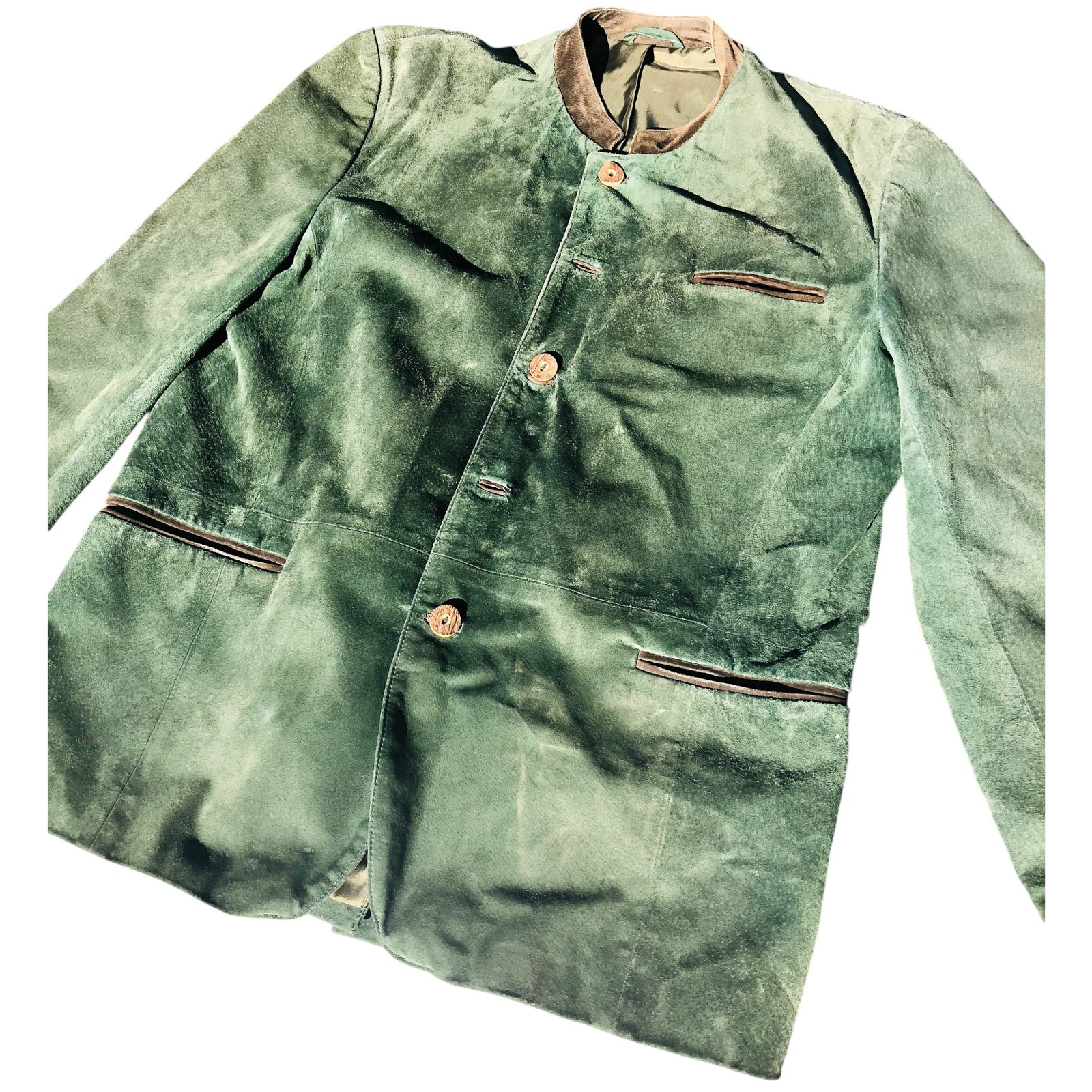 Drava Brand Mens Green Suede Jacket Sz Xxl 54